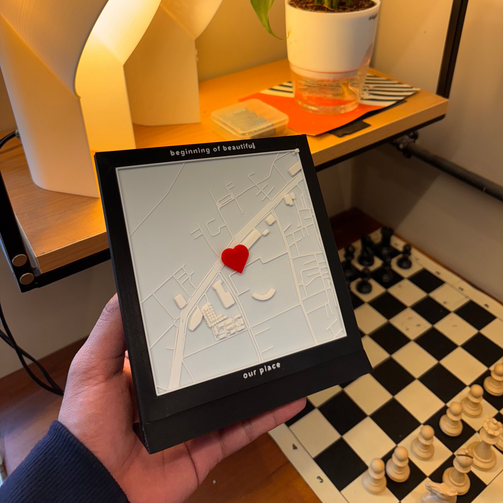 Unique Valentine's gift – a beautifully crafted 3D location map