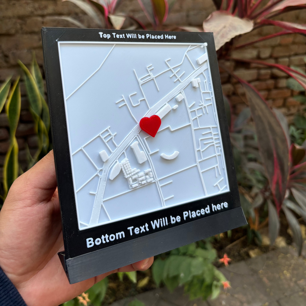 Romantic home décor – a custom 3D city map of your love story.